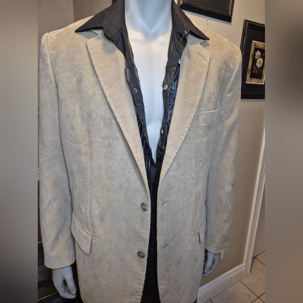 Tasso Elba Sportswear Tan Corduroy -3 Button Blazer